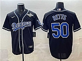 Men's Los Angeles Dodgers #50 Mookie Betts Black Fashion 2025 World Series Cool Base Stitched Jersey,baseball caps,new era cap wholesale,wholesale hats