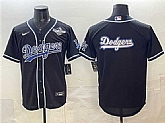 Mens Los Angeles Dodgers Team Big Logo Black Fashion 2025 World Series Cool Base Stitched Jersey,baseball caps,new era cap wholesale,wholesale hats