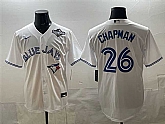 Men's Toronto Blue Jays #26 Matt Chapman White 2025 World Series Home Cool Base Stitched Jersey,baseball caps,new era cap wholesale,wholesale hats