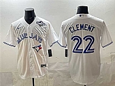Men's Toronto Blue Jays #22 Ernie Clement White 2025 World Series Home Cool Base Stitched Jersey,baseball caps,new era cap wholesale,wholesale hats