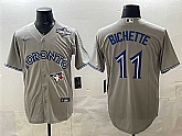 Men's Toronto Blue Jays #11 Bo Bichette Gray 2025 World Series Home Cool Base Stitched Jersey,baseball caps,new era cap wholesale,wholesale hats