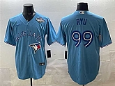 Men's Toronto Blue Jays #99 Hyun-jin Ryu Blue 2025 World Series Cool Base Stitched Jersey,baseball caps,new era cap wholesale,wholesale hats