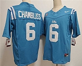 Men's Ole Miss Rebels #6 Trinidad Chambliss Blue 2025 F.U.S.E. Stitched jersey,baseball caps,new era cap wholesale,wholesale hats