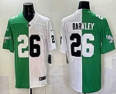 Men's Penn State Nittany Lions #26 Saquon Barkley Green White Split Vapor Jersey Dzhi,baseball caps,new era cap wholesale,wholesale hats