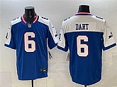 Men's New York Giants #6 Jaxson Dart Royal White 2025 Draft F.U.S.E. State Patch Vapor Limited Stitched Jersey,baseball caps,new era cap wholesale,wholesale hats