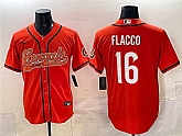 Men's Cincinnati Bengals #16 Joe Flacco Orange With Patch Cool Base Stitched Baseball Jersey,baseball caps,new era cap wholesale,wholesale hats