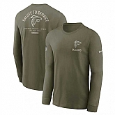 Men's Atlanta Falcons Olive 2025 Salute to Service Sideline Long Sleeve T-Shirt,baseball caps,new era cap wholesale,wholesale hats