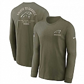 Men's Carolina Panthers Olive 2025 Salute to Service Sideline Long Sleeve T-Shirt,baseball caps,new era cap wholesale,wholesale hats