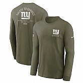 Men's New York Giants Olive 2025 Salute to Service Sideline Long Sleeve T-Shirt,baseball caps,new era cap wholesale,wholesale hats