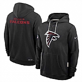 Men's Atlanta Falcons Black Sideline Standard Issue Initial Home Dri-FIT Pullover Hoodie,baseball caps,new era cap wholesale,wholesale hats