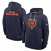 Men's Chicago Bears Navy Sideline Standard Issue Initial Home Dri-FIT Pullover Hoodie,baseball caps,new era cap wholesale,wholesale hats