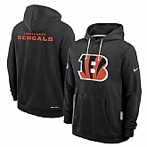 Men's Cincinnati Bengals Black Sideline Standard Issue Initial Home Dri-FIT Pullover Hoodie,baseball caps,new era cap wholesale,wholesale hats
