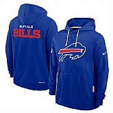 Men's Buffalo Bills Royal Sideline Standard Issue Initial Home Dri-FIT Pullover Hoodie,baseball caps,new era cap wholesale,wholesale hats