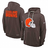 Men's Cleveland Browns Brown Sideline Standard Issue Initial Home Dri-FIT Pullover Hoodie,baseball caps,new era cap wholesale,wholesale hats