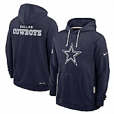 Men's Dallas Cowboys Navy Sideline Standard Issue Initial Home Dri-FIT Pullover Hoodie,baseball caps,new era cap wholesale,wholesale hats