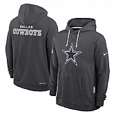 Men's Dallas Cowboys Anthracite Sideline Standard Issue Initial Home Dri-FIT Pullover Hoodie,baseball caps,new era cap wholesale,wholesale hats