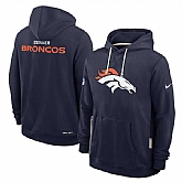 Men's Denver Broncos Navy Sideline Standard Issue Initial Home Dri-FIT Pullover Hoodie,baseball caps,new era cap wholesale,wholesale hats