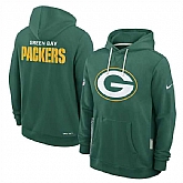 Men's Green Bay Packers Green Sideline Standard Issue Initial Home Dri-FIT Pullover Hoodie,baseball caps,new era cap wholesale,wholesale hats