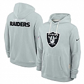 Men's Las Vegas Raiders Silver Sideline Standard Issue Initial Home Dri-FIT Pullover Hoodie,baseball caps,new era cap wholesale,wholesale hats
