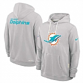 Men's Miami Dolphins Charcoal Sideline Standard Issue Initial Home Dri-FIT Pullover Hoodie,baseball caps,new era cap wholesale,wholesale hats