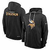 Men's Minnesota Vikings Black Sideline Standard Issue Initial Home Dri-FIT Pullover Hoodie,baseball caps,new era cap wholesale,wholesale hats