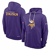 Men's Minnesota Vikings Purple Sideline Standard Issue Initial Home Dri-FIT Pullover Hoodie,baseball caps,new era cap wholesale,wholesale hats