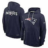 Men's New England Patriots Navy Sideline Standard Issue Initial Home Dri-FIT Pullover Hoodie,baseball caps,new era cap wholesale,wholesale hats