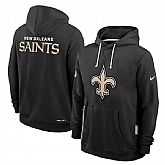 Men's New Orleans Saints Black Sideline Standard Issue Initial Home Dri-FIT Pullover Hoodie,baseball caps,new era cap wholesale,wholesale hats