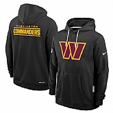 Men's Washington Commanders Black Sideline Standard Issue Initial Home Dri-FIT Pullover Hoodie,baseball caps,new era cap wholesale,wholesale hats