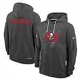 Men's Tampa Bay Buccaneers Pewter Sideline Standard Issue Initial Home Dri-FIT Pullover Hoodie,baseball caps,new era cap wholesale,wholesale hats