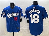 Men's Los Angeles Dodgers #18 Yoshinobu Yamamoto Royal 2025 World Series Champions Patch Limited Stitched Jersey1,baseball caps,new era cap wholesale,wholesale hats