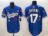 Men's Los Angeles Dodgers #17 Shohei Ohtani Royal 2025 World Series Champions Patch Tokyo Series Limited Stitched Jersey,baseball caps,new era cap wholesale,wholesale hats