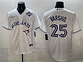 Men's Toronto Blue Jays #25 Daulton Varsho White 2025 World Series Home Cool Base Stitched Jersey,baseball caps,new era cap wholesale,wholesale hats
