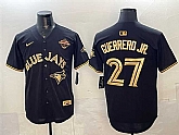 Men's Toronto Blue Jays #27 Vladimir Guerrero Jr. Black Gold 2025 American League Champions Limited Stitched Jersey,baseball caps,new era cap wholesale,wholesale hats