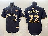 Men's Toronto Blue Jays #22 Ernie Clement Black Gold 2025 American League Champions Limited Stitched Jersey,baseball caps,new era cap wholesale,wholesale hats