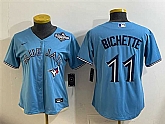 Women's Toronto Blue Jays #11 Bo Bichette Blue 2025 World Series Cool Base Stitched Jersey(Run Small),baseball caps,new era cap wholesale,wholesale hats