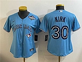 Women's Toronto Blue Jays #30 Alejandro Kirk Blue 2025 World Series Cool Base Stitched Jersey(Run Small),baseball caps,new era cap wholesale,wholesale hats