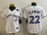 Women's Toronto Blue Jays #22 Ernie Clement White 2025 World Series Home Cool Base Stitched Jersey(Run Small),baseball caps,new era cap wholesale,wholesale hats