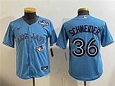 Youth Toronto Blue Jays #36 Davis Schneider Blue 2025 World Series Cool Base Stitched Jersey,baseball caps,new era cap wholesale,wholesale hats