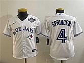 Youth Toronto Blue Jays #4 George Springer White 2025 World Series Cool Base Stitched Jersey,baseball caps,new era cap wholesale,wholesale hats
