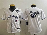 Youth Toronto Blue Jays Team Big Logo White 2025 World Series Home Cool Base Stitched Jersey,baseball caps,new era cap wholesale,wholesale hats