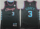 Men's Chicago Bulls #3 Josh Giddey Black 2025-26 City Edition Stitched Jersey,baseball caps,new era cap wholesale,wholesale hats