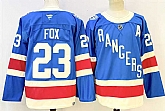 Men's New York Rangers #23 Adam Fox Blue With A Patch Stitched Hockey Jersey,baseball caps,new era cap wholesale,wholesale hats