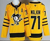 Men's Pittsburgh Penguins #71 Evgeni Malkin Yellow Alternate Authentic Jersey,baseball caps,new era cap wholesale,wholesale hats