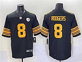 Men's Pittsburgh Steelers #8 Aaron Rodgers Black 2025 Color Rush Vapor Limited Stitched Jersey,baseball caps,new era cap wholesale,wholesale hats