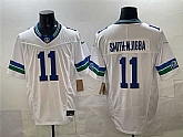 Men's Seattle Seahawks #11 Jaxon Smith-Njigba White F.U.S.E. Vapor Throwback Limited Stitched Jersey,baseball caps,new era cap wholesale,wholesale hats