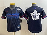 Youth Toronto Blue Jays & Leafs Navy 2025 World Series City Connect With White Leafs Logo Limited Stitched Baseball Jersey,baseball caps,new era cap wholesale,wholesale hats