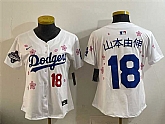 Women's Los Angeles Dodgers #18 Yoshinobu Yamamoto White 2025 World Series Champions Patch Tokyo Series Limited Stitched Jersey Dzhi,baseball caps,new era cap wholesale,wholesale hats