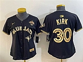 Women's Toronto Blue Jays #30 Alejandro Kirk Black Gold 2025 American League Champions Limited Stitched Jersey Dzhi,baseball caps,new era cap wholesale,wholesale hats
