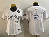 Women's Toronto Blue Jays & Leafs White Gold 2025 American League Champions With White Leafs Logo Limited Stitched Jersey Dzhi,baseball caps,new era cap wholesale,wholesale hats
